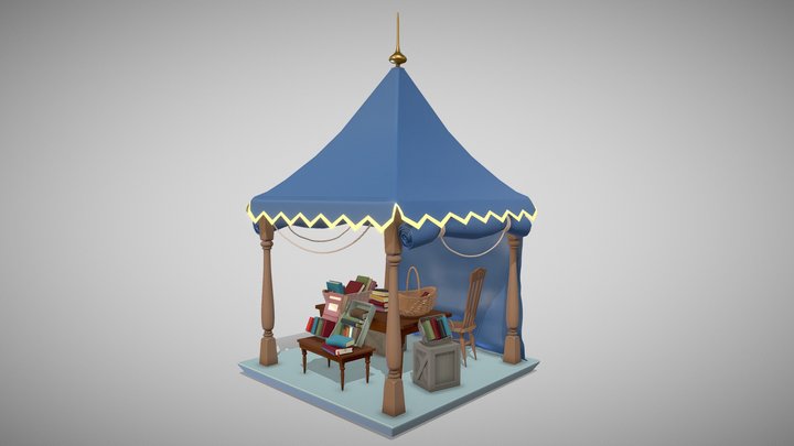Books Tent - detailed draft 3D Model