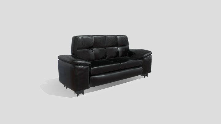 Leather Sofa Black (free download) 3D Model