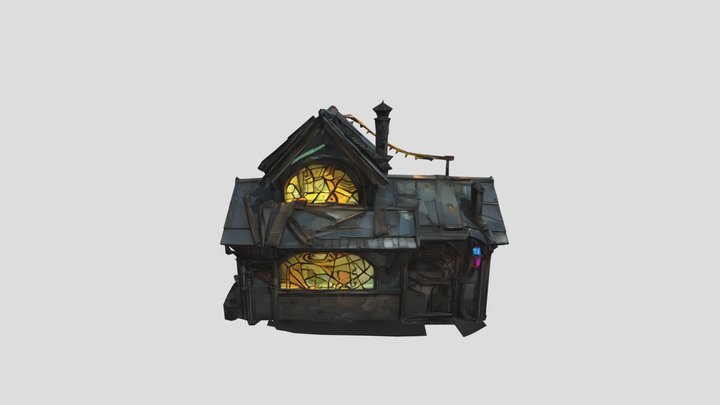 arcane zaun style lowpoly house 3D Model