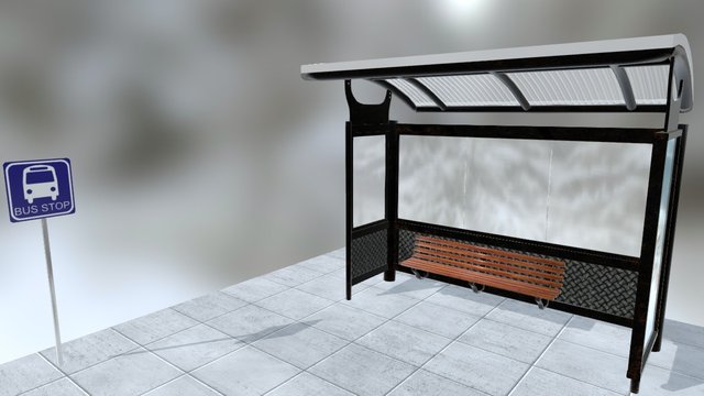 Bus Stop 3D Model