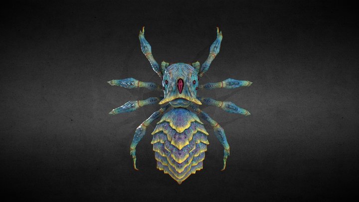 PBR Jumping Spider Monster 3D Model