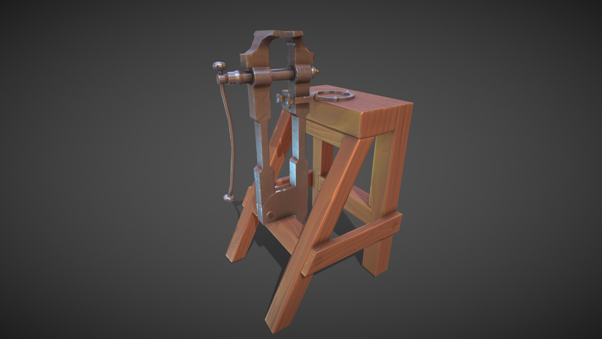 3D model Black smith Post Vise - This is a 3D model of the Black smith Post Vise. The 3D model is about a chair with a table.