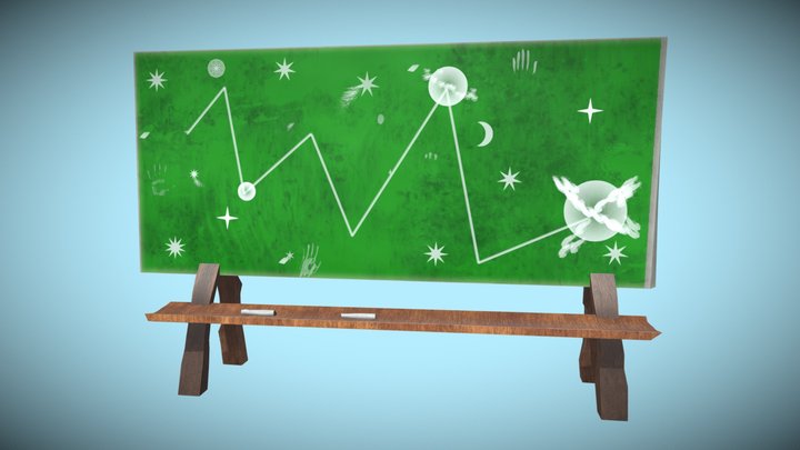 Pizarra de tiza/ Chalkboard 3D Model