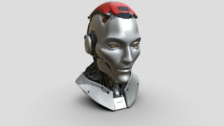 Red White Robot 3D Model