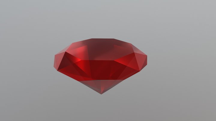 Low Poly Ruby 3D Model