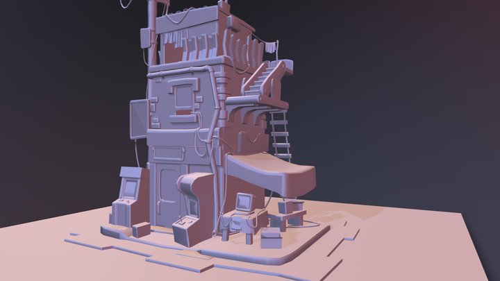 Old Computer Store 3D Model