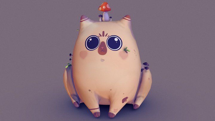 Cute Little Cat 3D Model