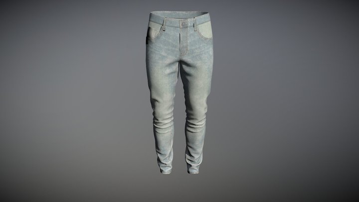Men's Casual Denim Pant 3D Model