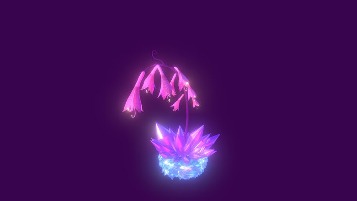 Magical Flower rigged animated 3D Model