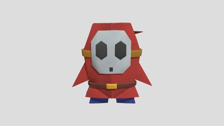 Origami Shy Guy - Paper Mario The Origami King 3D Model