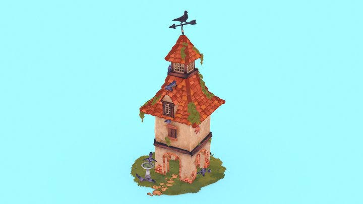 Stylised Diorama:  Colombier Surpiliers 3D Model