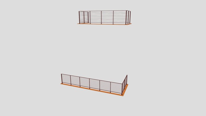 Balconies Metal Horizontal 3D Model
