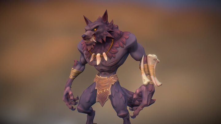 Stylized werewolf 3D Model