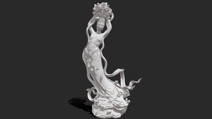 “The heavenly maids scatter blossoms” 3D Model