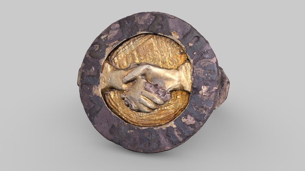 Gold-plated silver ring with ring plate