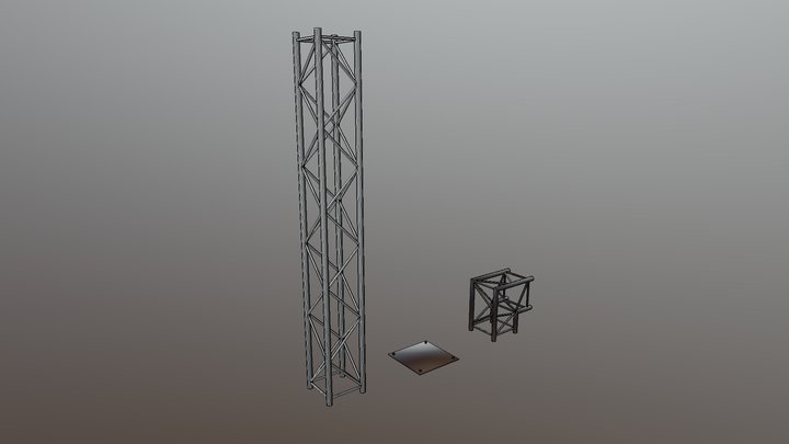 Square aluminium truss systems. 3D Model