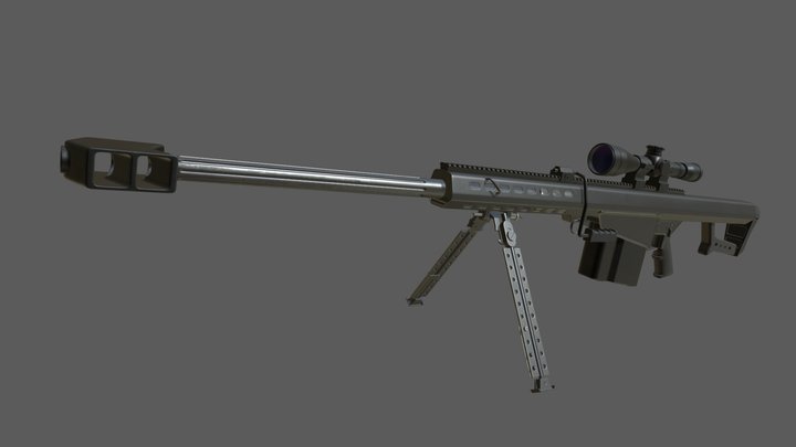 Barrett M82 Sniper Rifle 3D Model