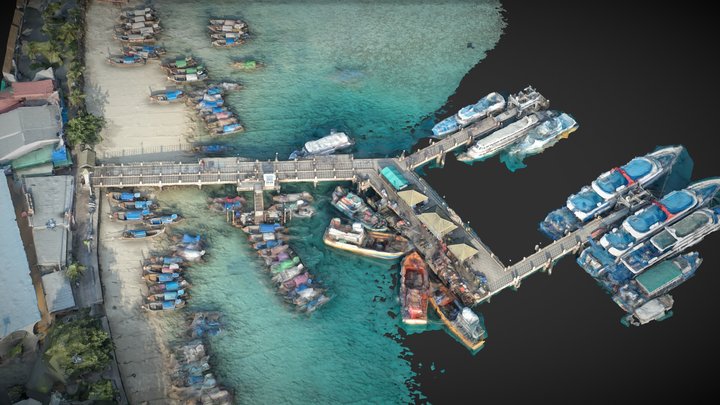 Wharf at Pipi island, seaside, coast – Kostenloses 3D-Modell STL