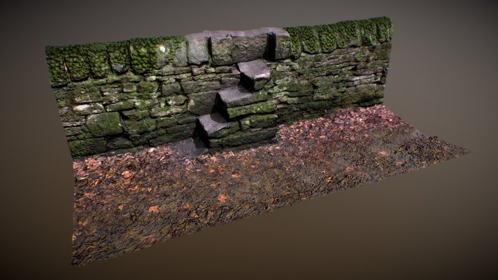Sandstone Wall - from Photogrammetry - Late Fall 3D Model