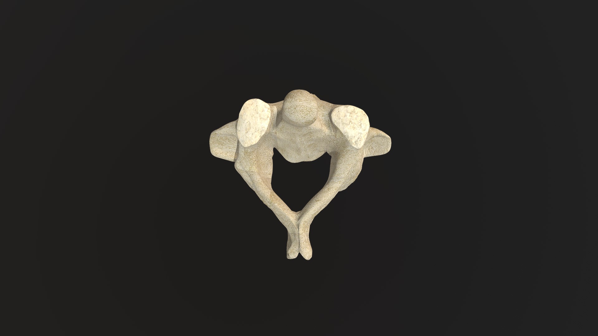 3D model Vertebra Axis / Axis Vertebrae (C2) - This is a 3D model of the Vertebra Axis / Axis Vertebrae (C2). The 3D model is about a skull with a black background.