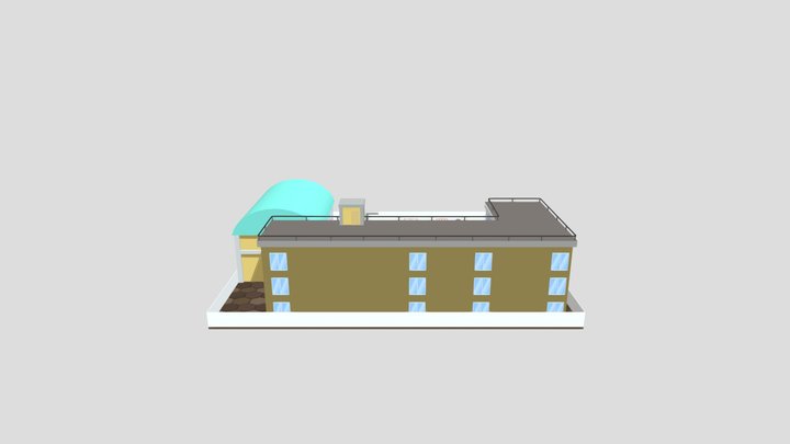 Low Poly Nobita School 3D Model