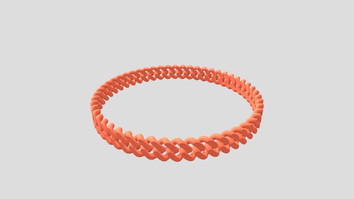 Elegant Hand Chain Bangle – 3D Model 3D Model