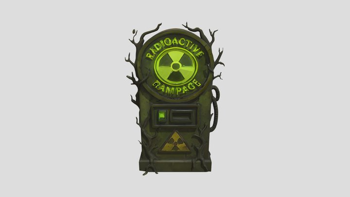 Radioactive-themed soda machine with glowing el 3D Model