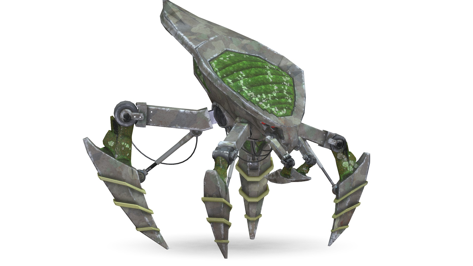 3D model SWARM: Scout Ripper - This is a 3D model of the SWARM: Scout Ripper. The 3D model is about a robot with a green leaf.