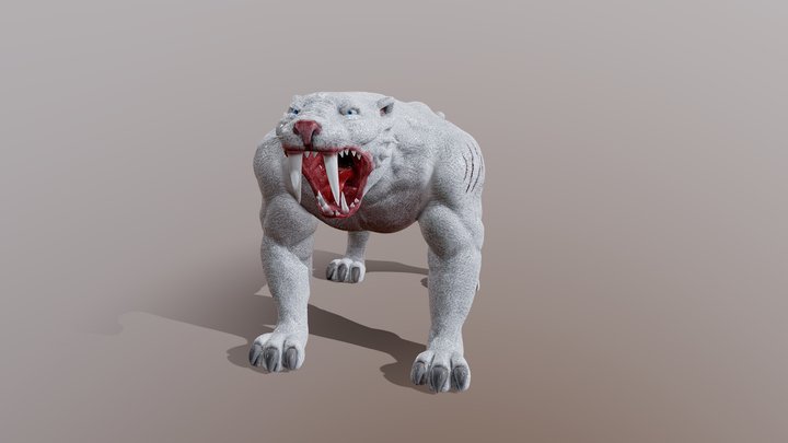 Saber tooth Tiger Cartoon 3D Model 3D Model