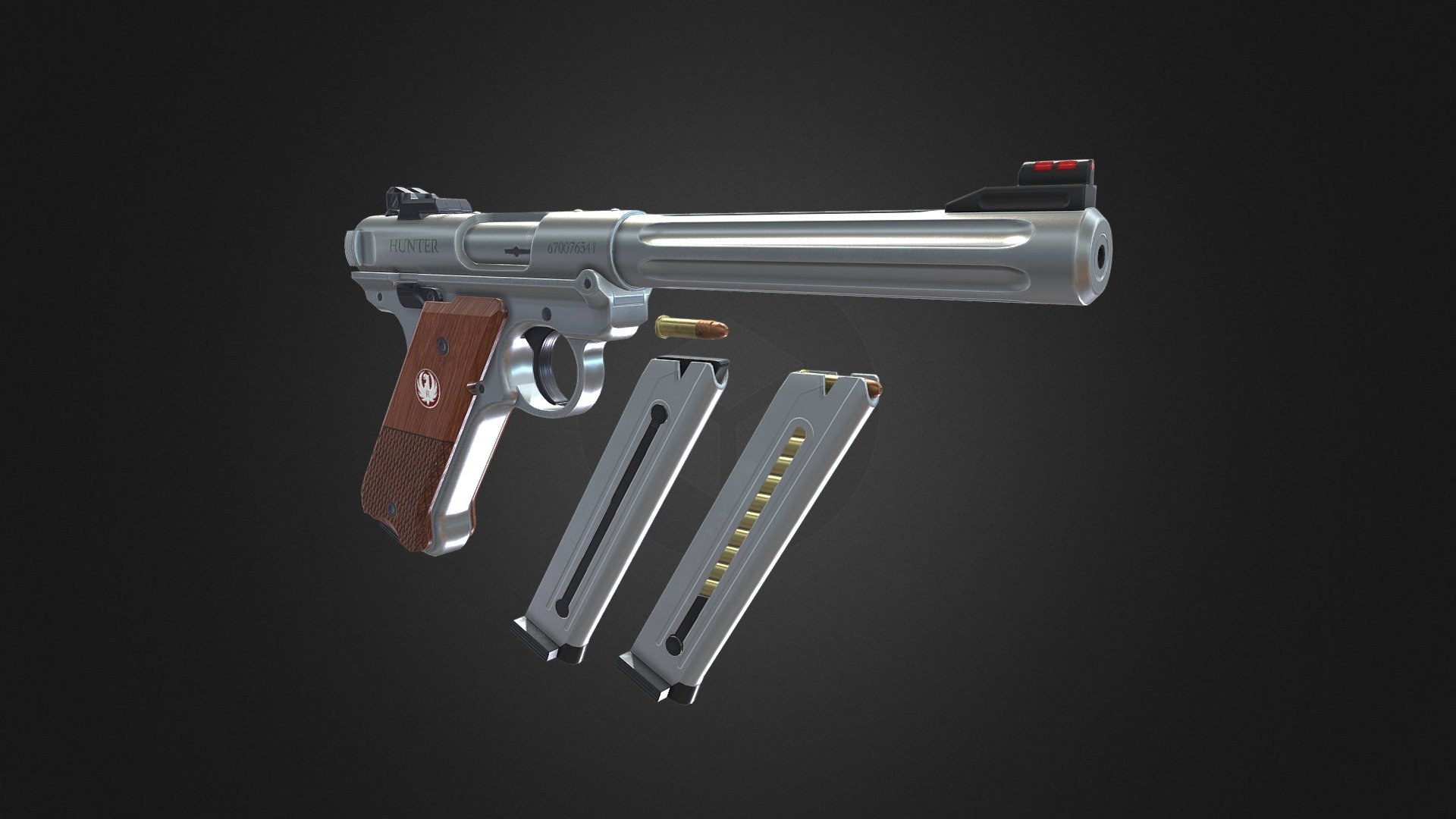 Ruger Mark 4 Hunter - Low Poly Free