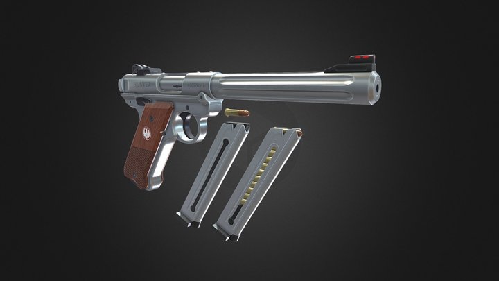 Ruger Mark 4 Hunter - Low Poly Free 3D Model