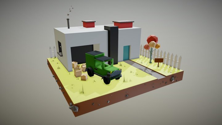 Delivery Low Poly 3D Model