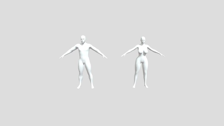 man and female lowpoly free to download 3D Model