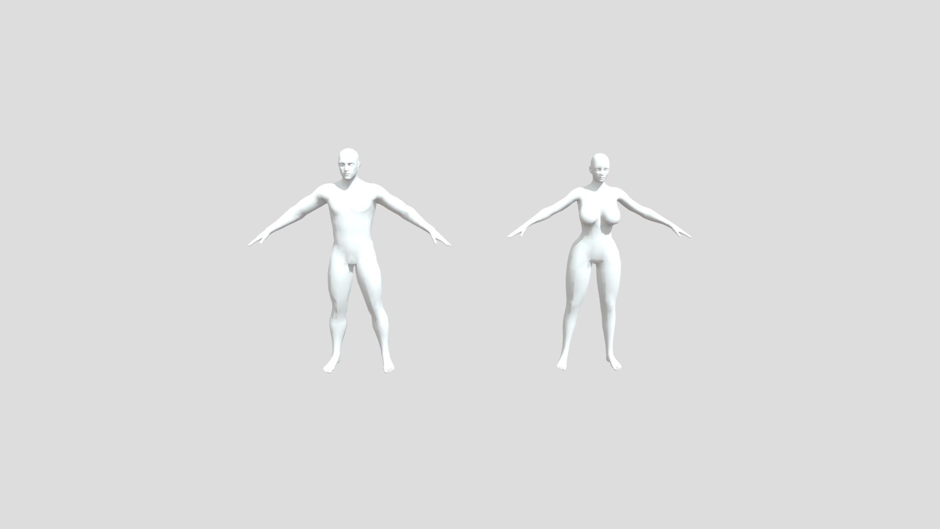 man and female lowpoly free to download