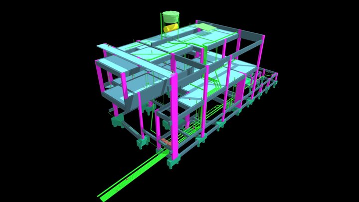 estrutura + hidro vinculado 3D Model