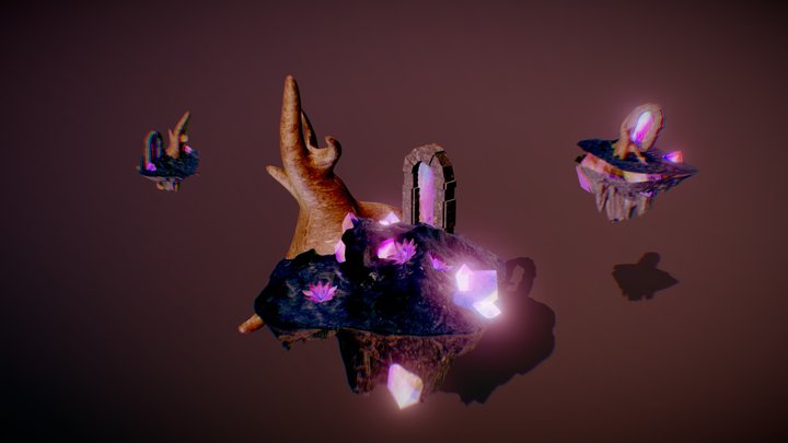 Floating Island Diorama 3D Model