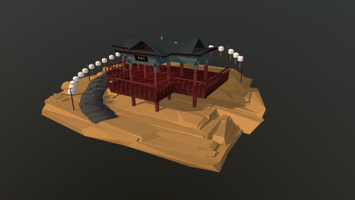 Korean Buddhist Temple 3D Model