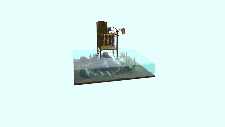 Low-Poly Sea Shack 3D Model