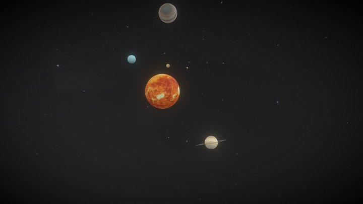 Solar System with Animation 3D Model