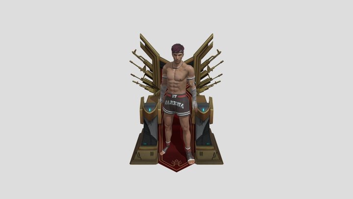 free fire throne emote animation. 3D Model