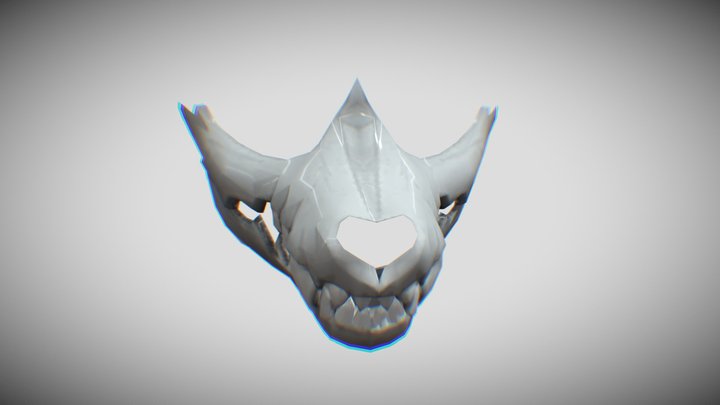 Wolf Skull Half- Mask for VR Avatars 3D Model