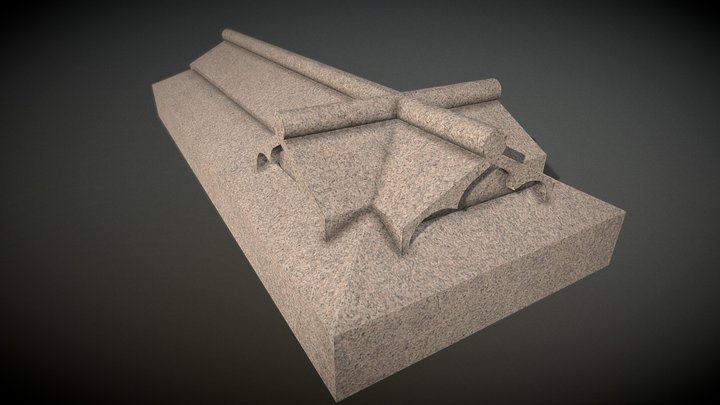 Granite Grave Stone 3D Model