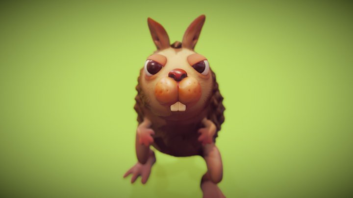 Free Stylized Hopping Mouse 3D Model