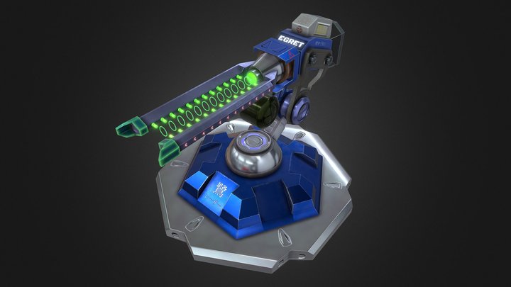 Basic Laser Turret (Sci-Fi) - Egret 3D Model
