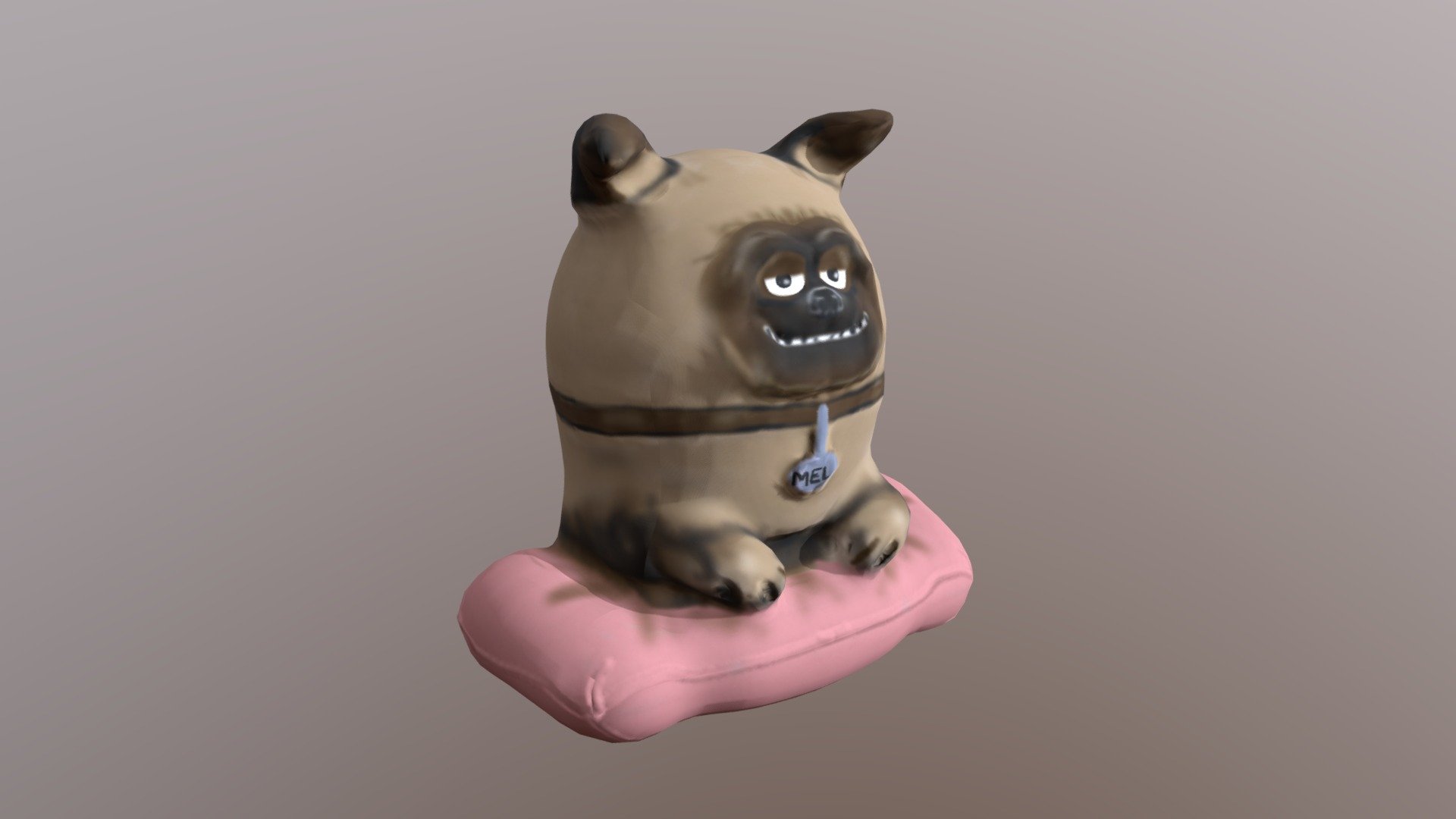 Mel the Pug low poly