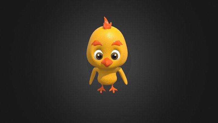 Toon Chick 3D Model