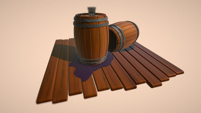 Wine barrel 3D Model