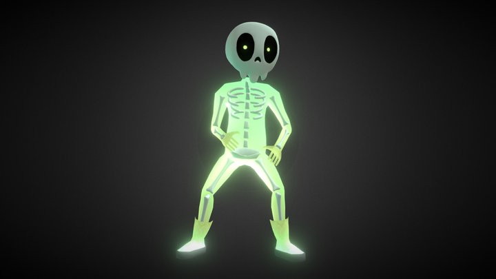 Stylized Skeleton Green 3D Model