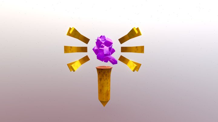 Golden Trophy with floating Gems