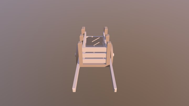Low Poly Wheelbarrow 3D Model